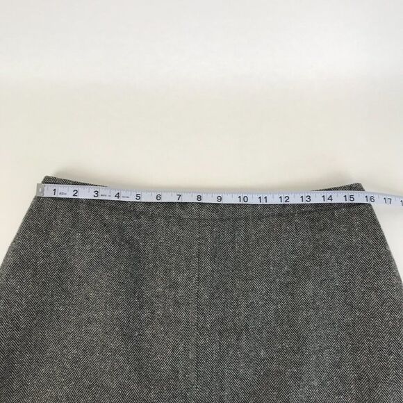 J. Crew Wool Blend A-Line Skirt Women’s Size 10 Zip Pockets Lined Herringbone - Picture 7 of 10